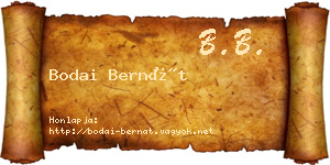 Bodai Bernát névjegykártya